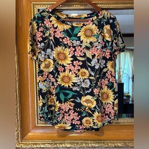 Maurices Blue Sunflower Tee - Size M